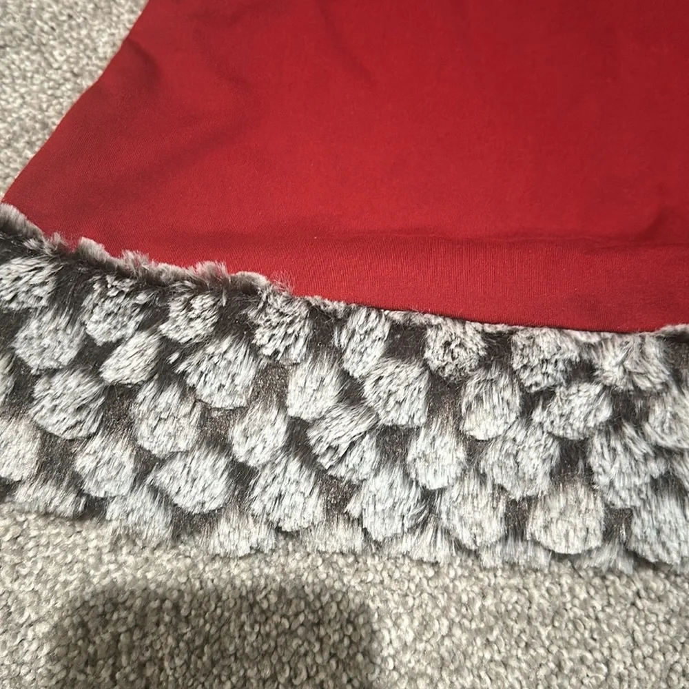 Deux par deux red faux‎ fur toddler christmas dress size 3